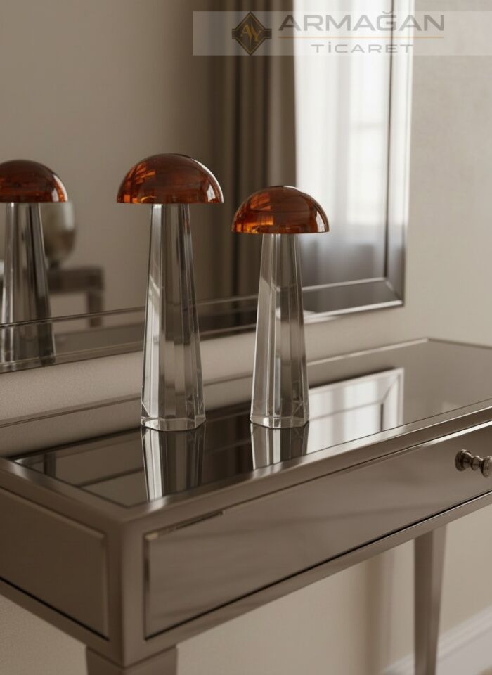 KRİSTAL MANTAR 2Lİ SET Turuncu