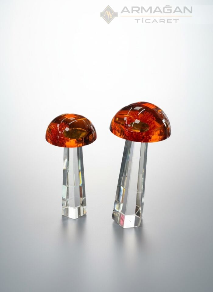 KRİSTAL MANTAR 2Lİ SET Turuncu