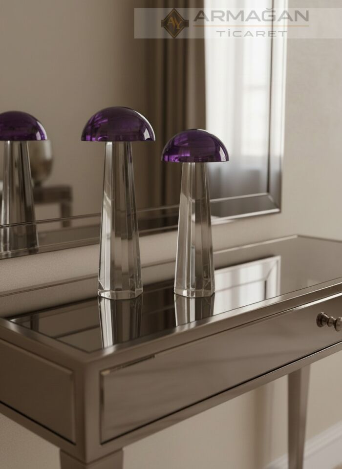 KRİSTAL MANTAR 2Lİ SET Mor