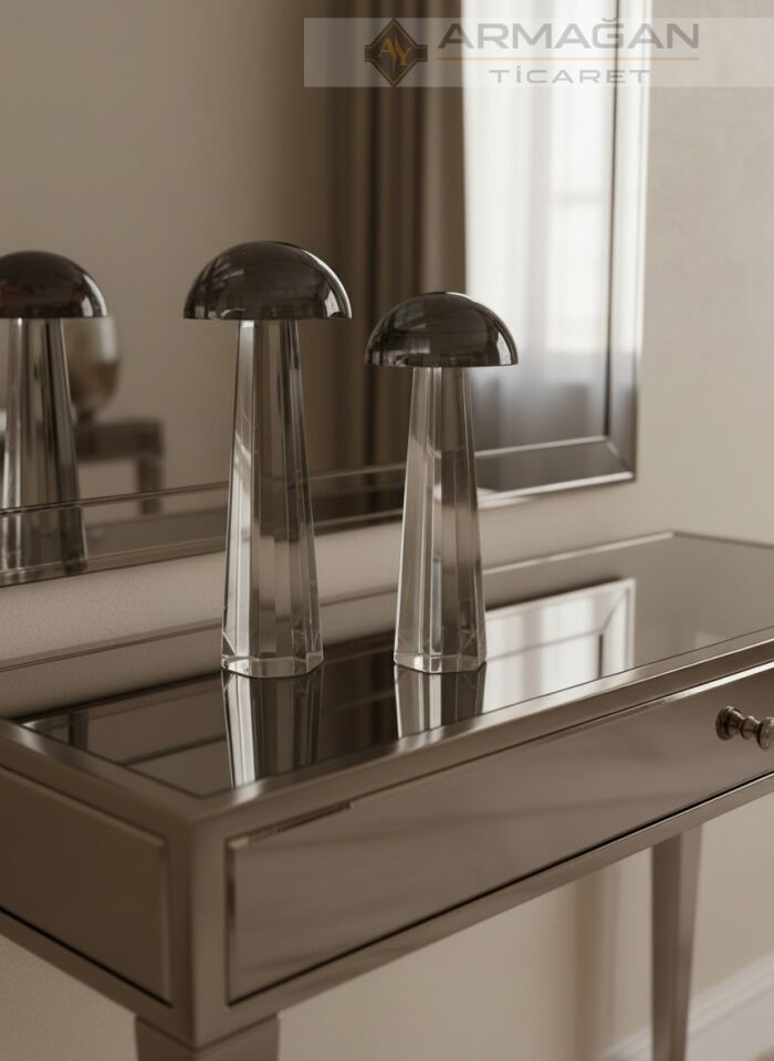 KRİSTAL MANTAR 2Lİ SET Füme