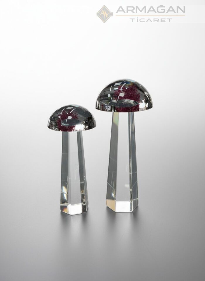 KRİSTAL MANTAR 2Lİ SET Füme