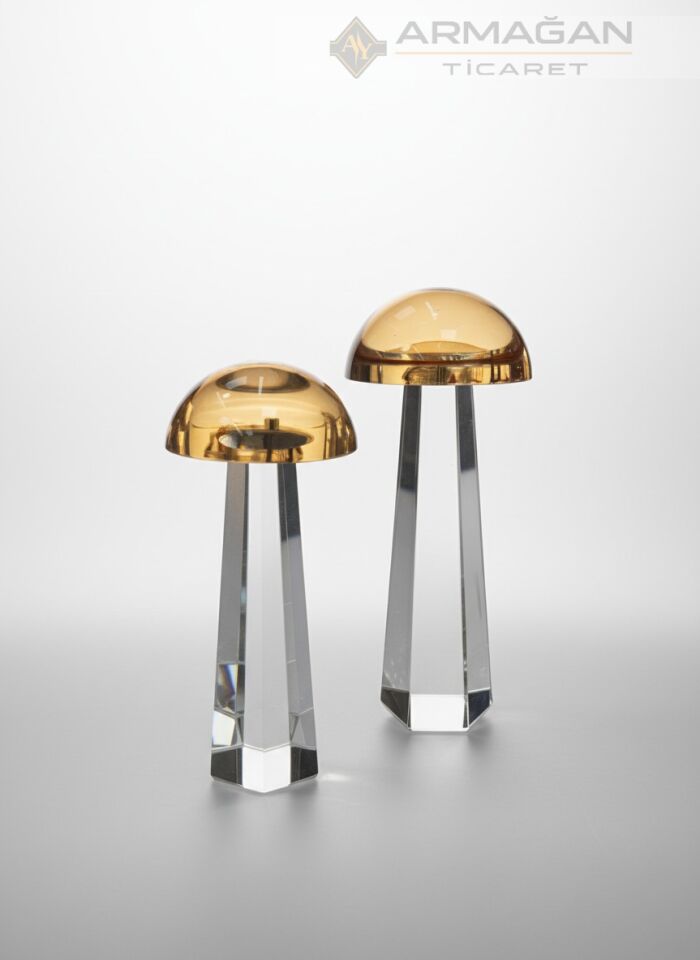 KRİSTAL MANTAR 2Lİ SET Amber