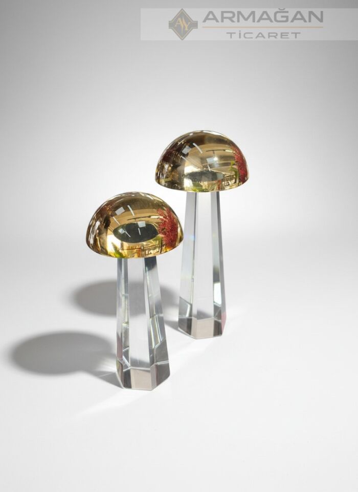 KRİSTAL MANTAR 2Lİ SET Amber