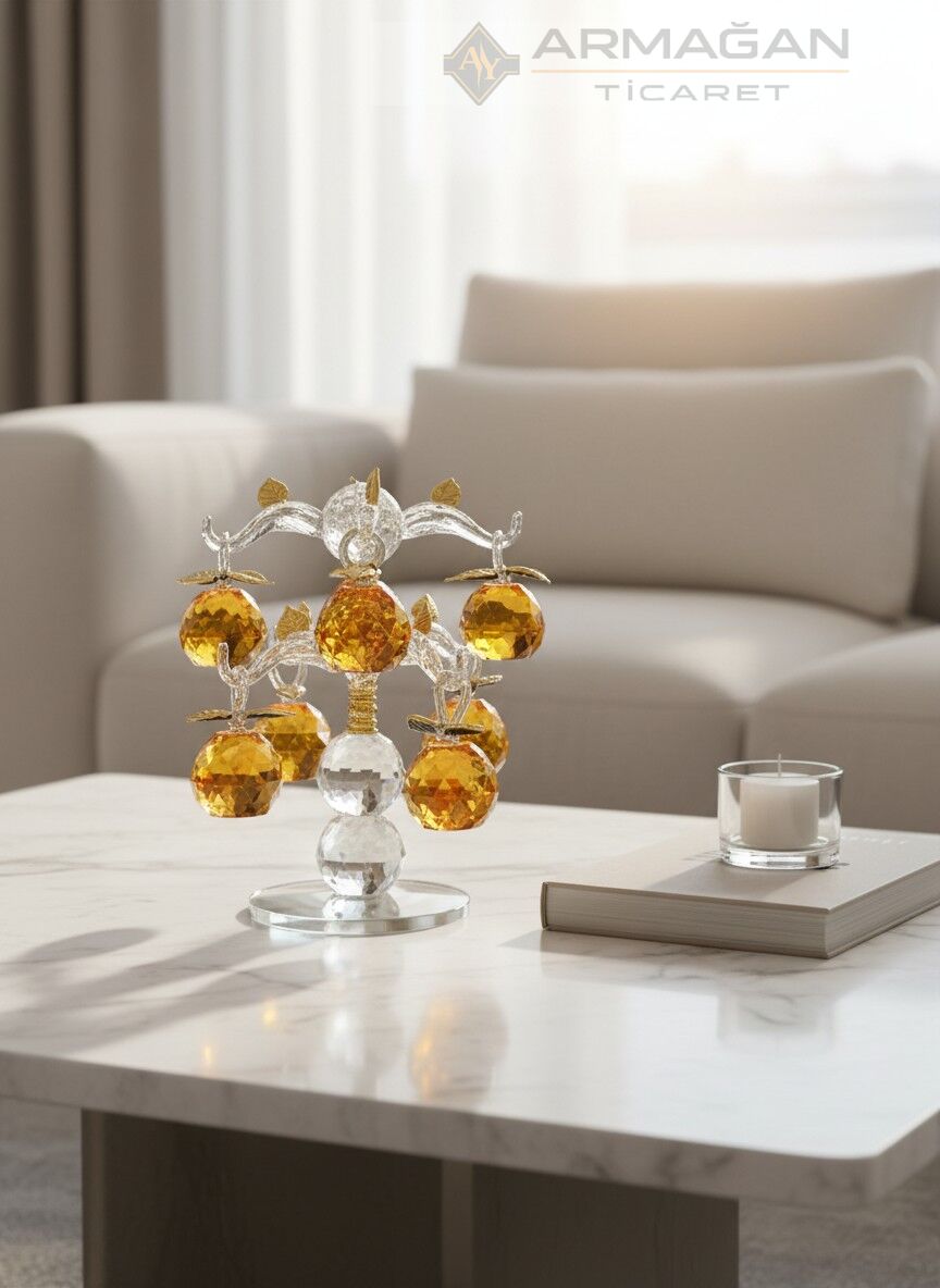 KRİSTAL ELMA AĞACI 8'Lİ Sarı