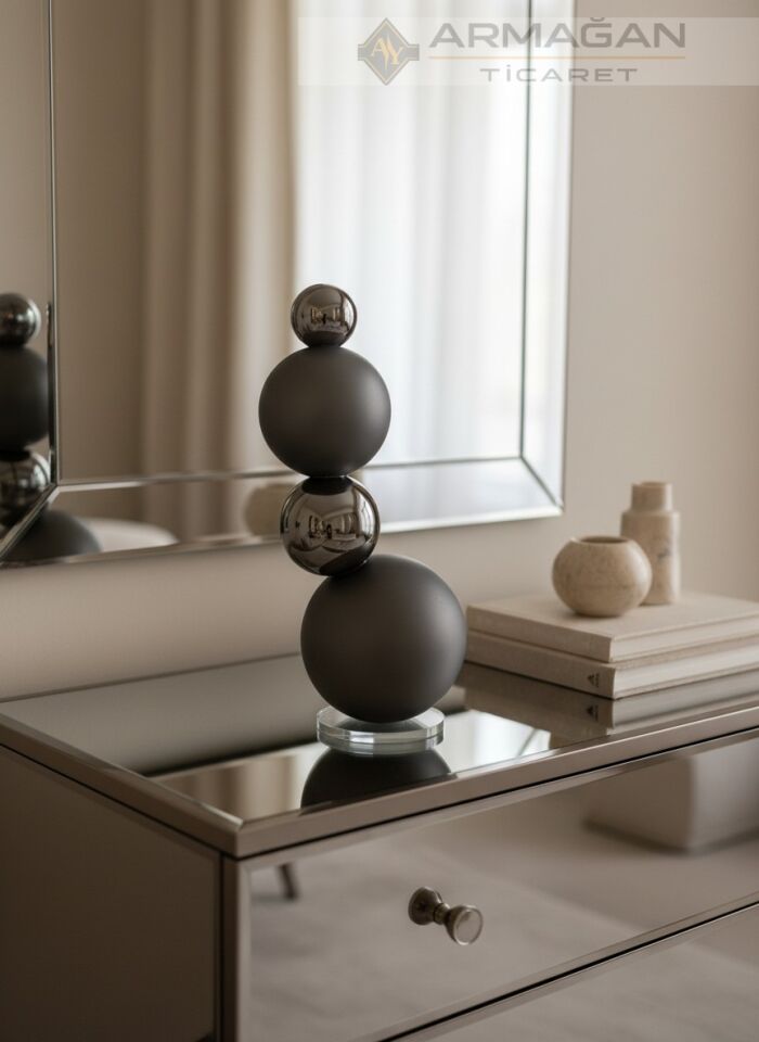 KRİSTAL ÇOKLU KÜRE DEKOR Siyah