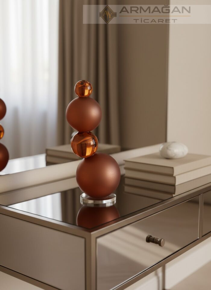 KRİSTAL ÇOKLU KÜRE DEKOR Turuncu