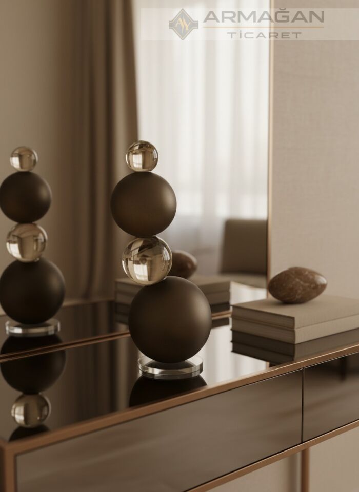 KRİSTAL ÇOKLU KÜRE DEKOR Kahverengi