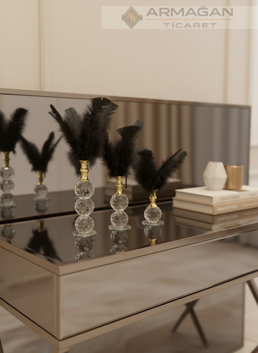 KRİSTAL TÜY 3'LÜ SET Siyah