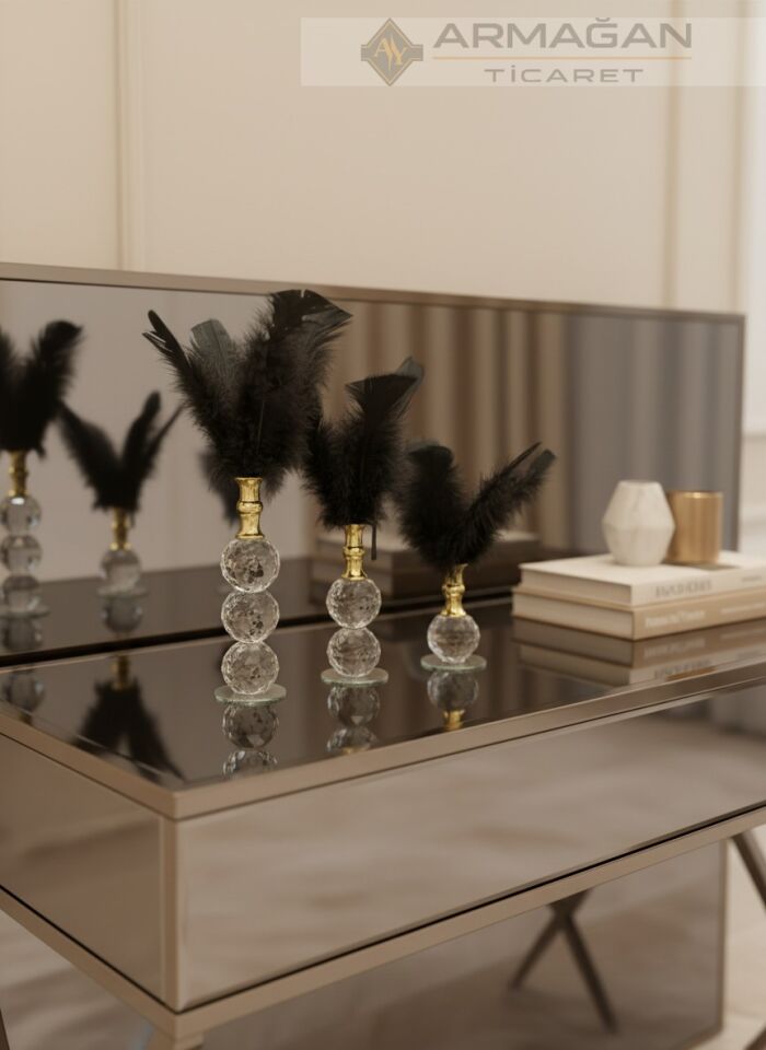 KRİSTAL TÜY 3'LÜ SET Siyah