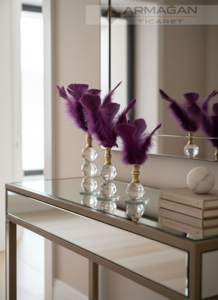 KRİSTAL TÜY 3'LÜ SET Mor