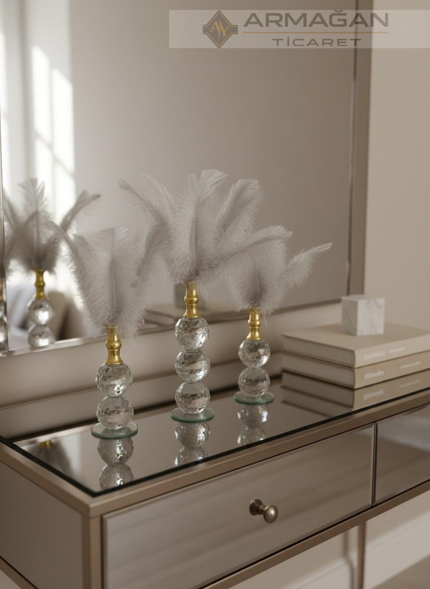 KRİSTAL TÜY 3'LÜ SET Gri