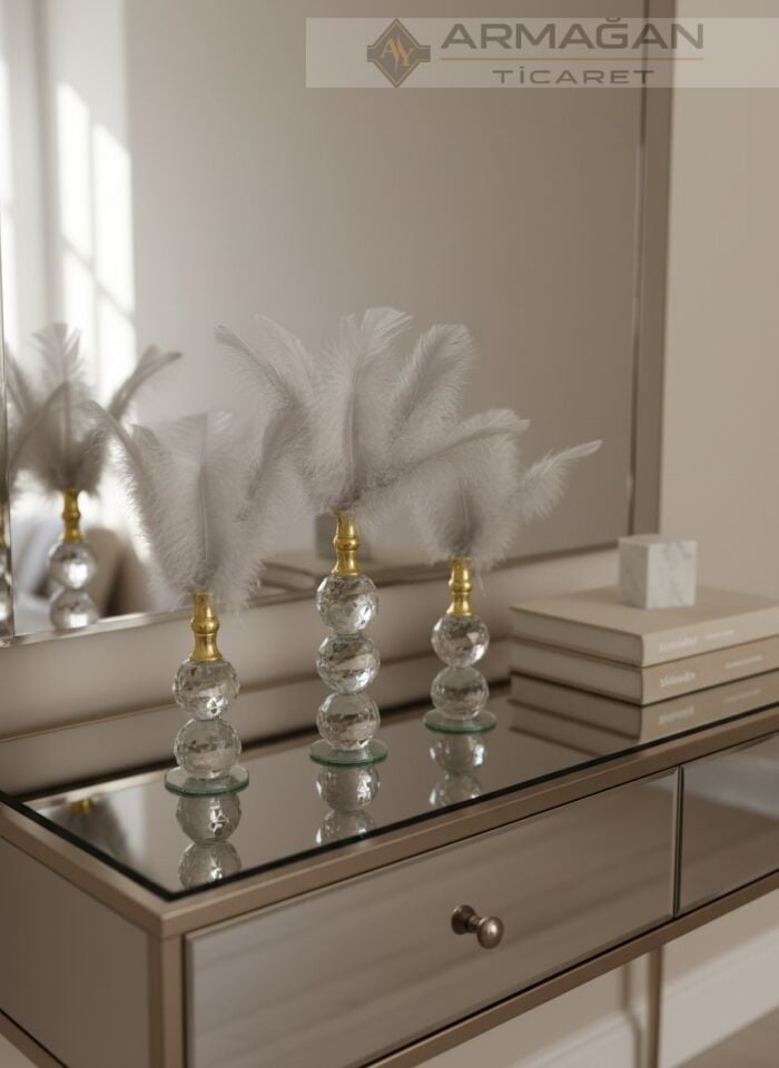 KRİSTAL TÜY 3'LÜ SET Gri