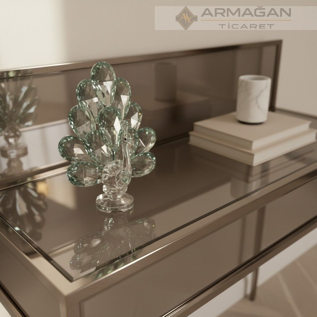 KRİSTAL CAM TAVUS KUŞU Yeşil