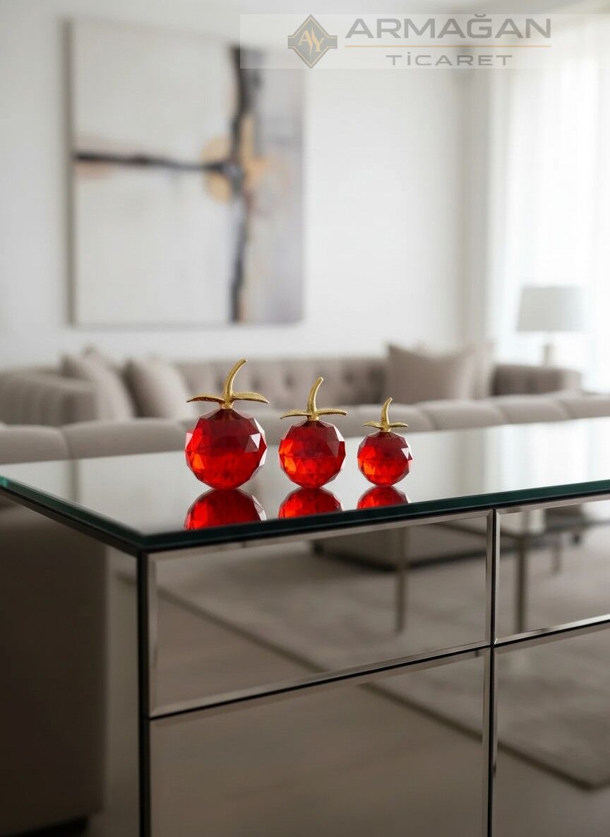 KRİSTAL ELMA 3'LÜ SET Kırmızı