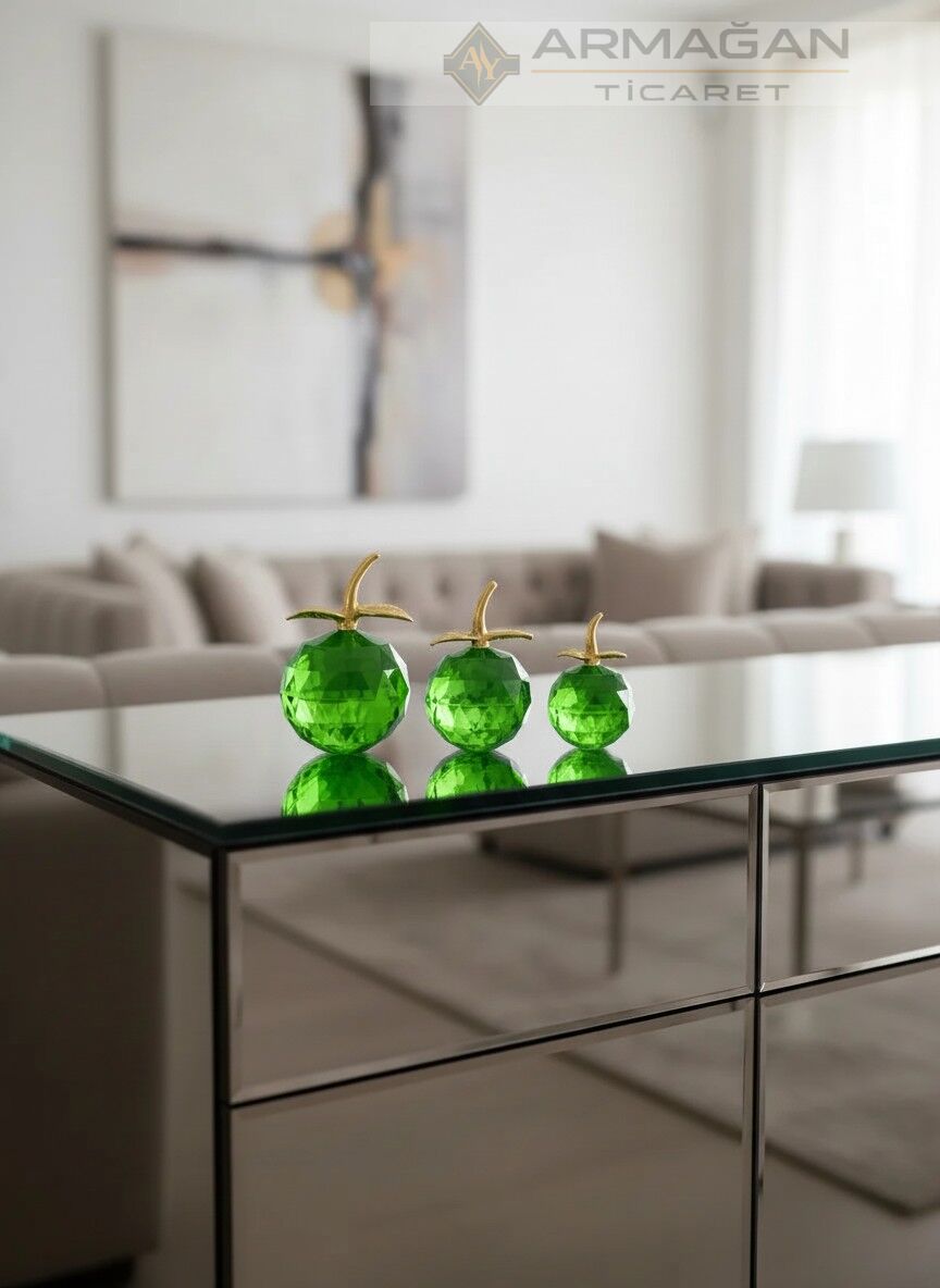 KRİSTAL ELMA 3'LÜ SET Yeşil