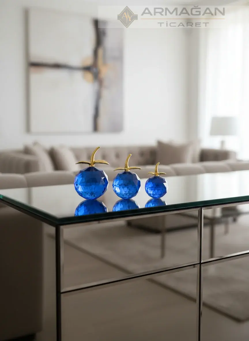 KRİSTAL ELMA 3'LÜ SET Lacivert