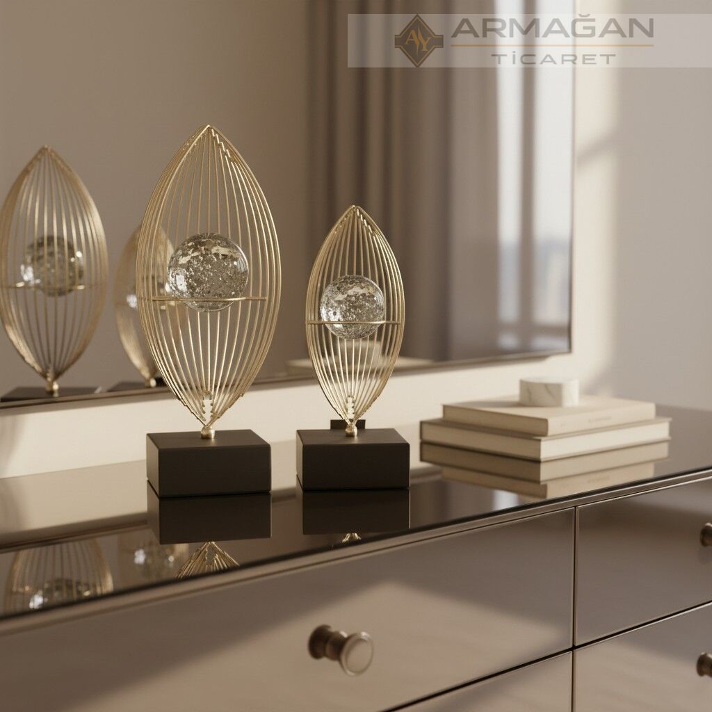 METAL DUBAİ KRİSTAL 2'Lİ SET Gümüş