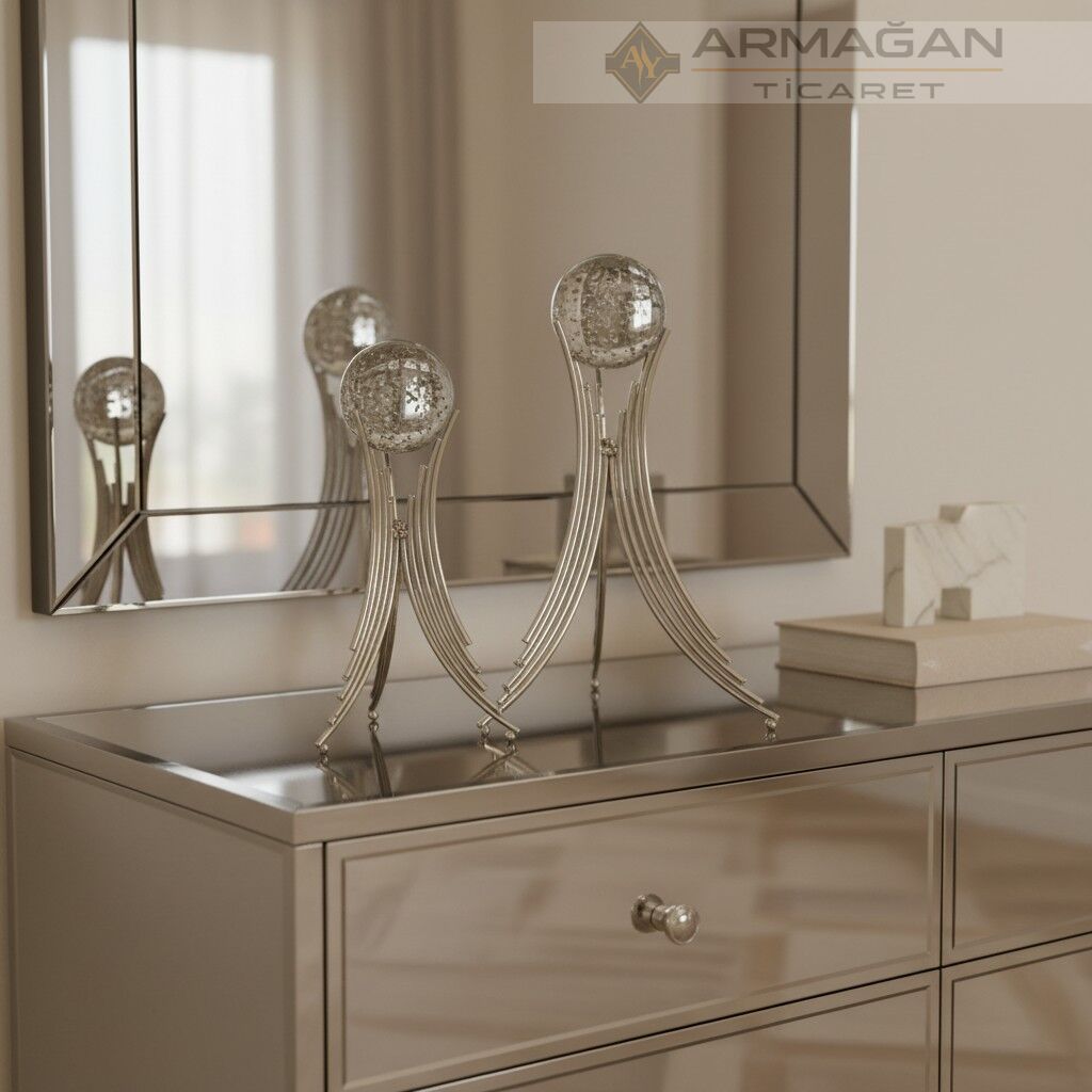 METAL ÇAPRAZ AYAK 2'Lİ SET Gümüş