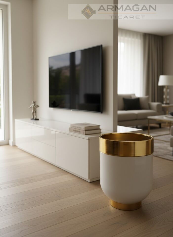 DARBUKA YER SAKSISI 40-50CM Beyaz-Gold