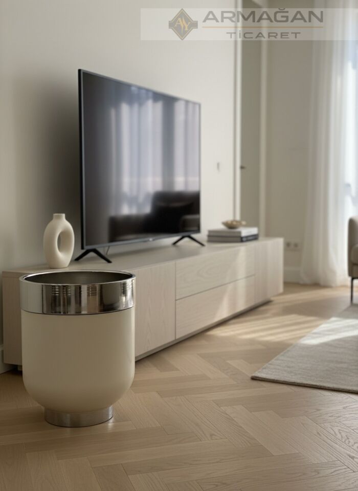 DARBUKA YER SAKSISI 40-50CM Krem-Gümüş