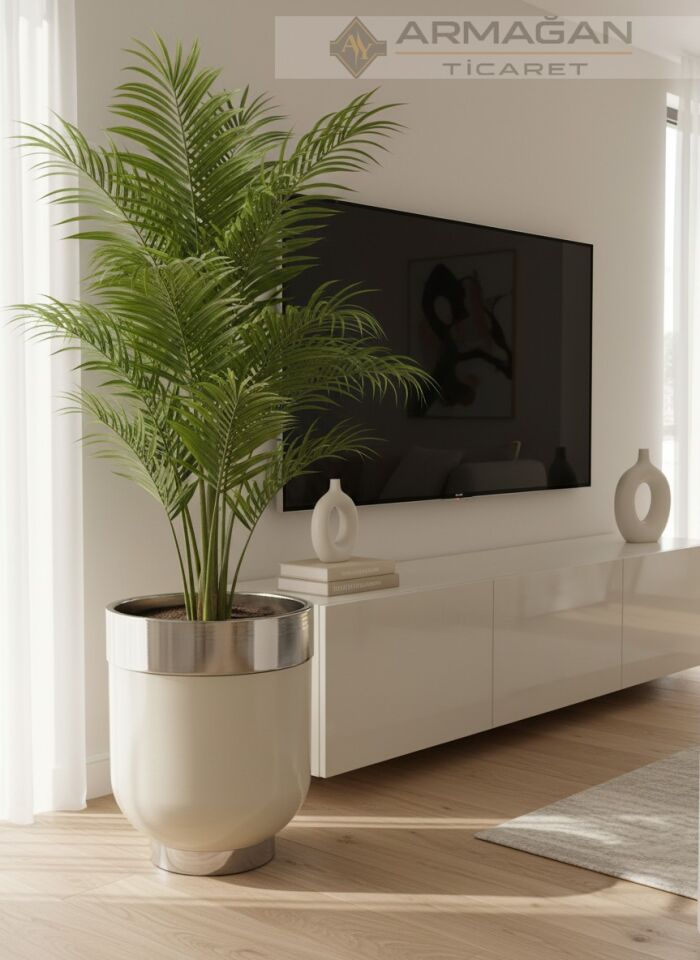 DARBUKA YER SAKSISI 40-50CM Krem-Gümüş