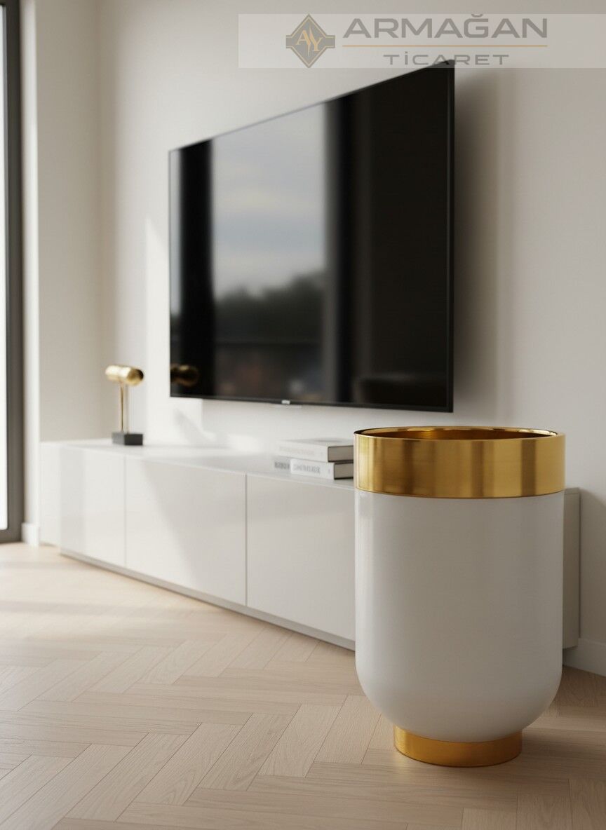 DARBUKA YER SAKSISI 40-60CM Beyaz-Gold