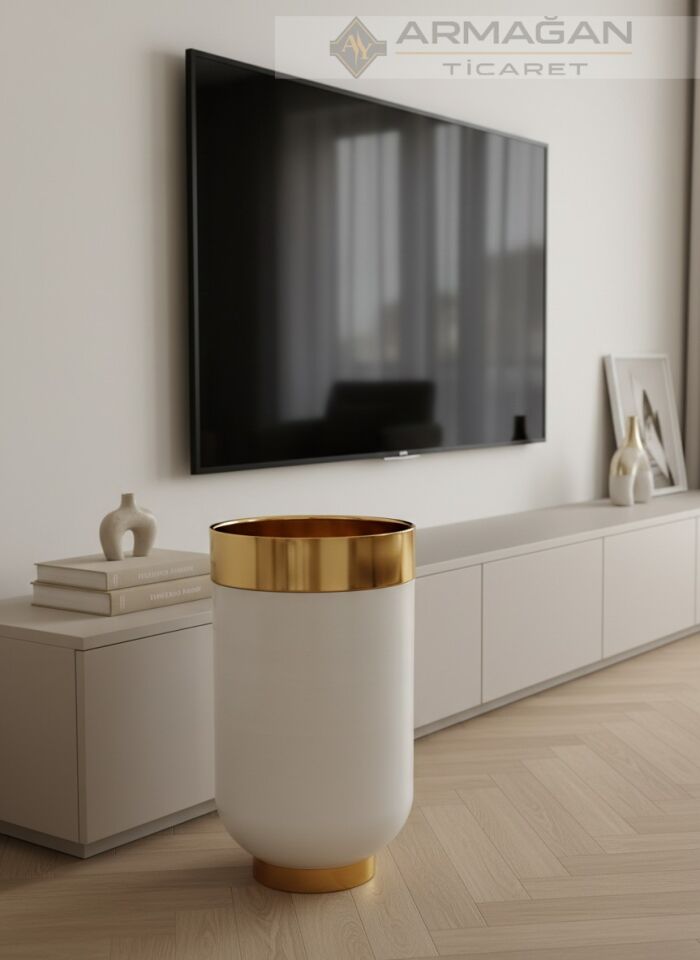 DARBUKA YER SAKSISI 40-70CM Beyaz-Gold