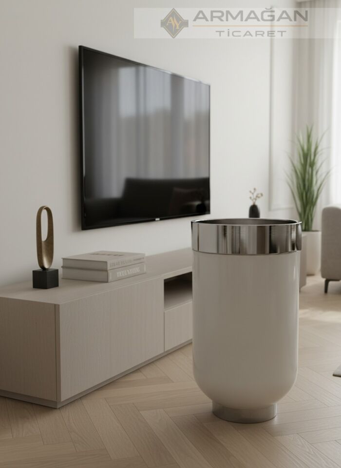 DARBUKA YER SAKSISI 40-70CM Beyaz-Gümüş