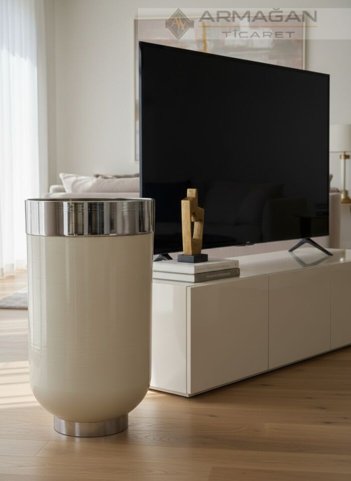 DARBUKA YER SAKSISI 40-70CM Krem-Gümüş