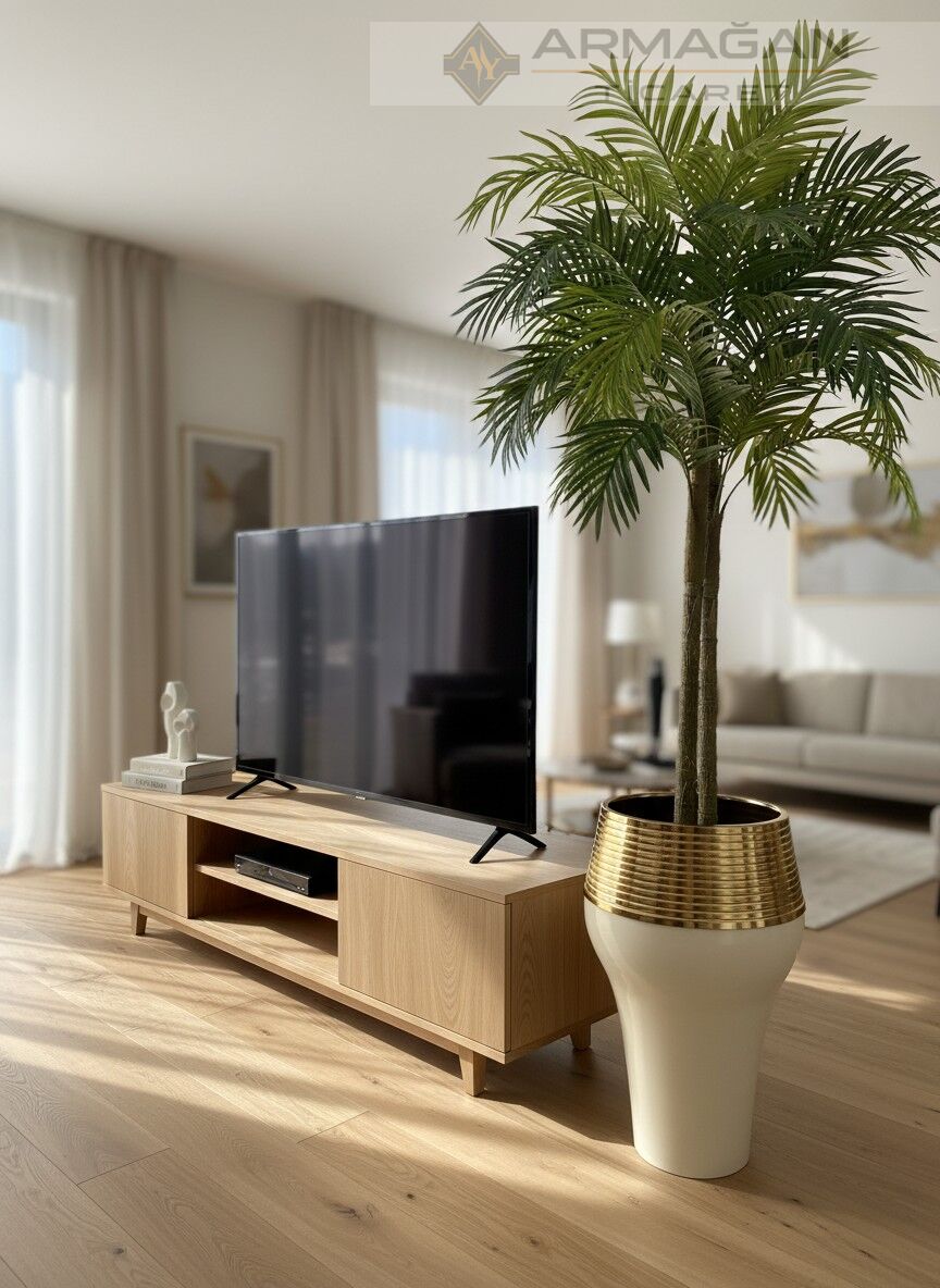 DAMLA MODEL YER VAZOSU Krem-Gold