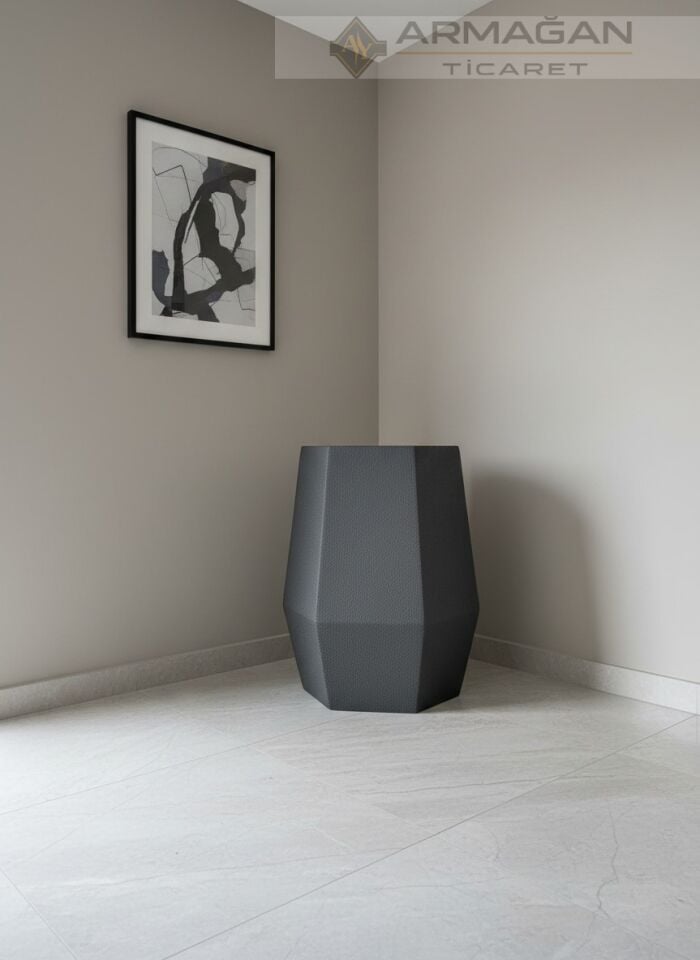 FİBER ALTIGEN SAKSI Siyah