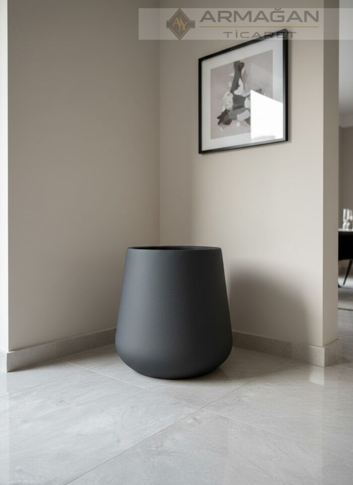 FİBER 45CM LALE SAKSI Siyah