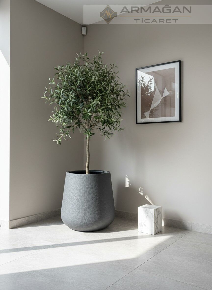 FİBER 45CM LALE SAKSI Antrasit