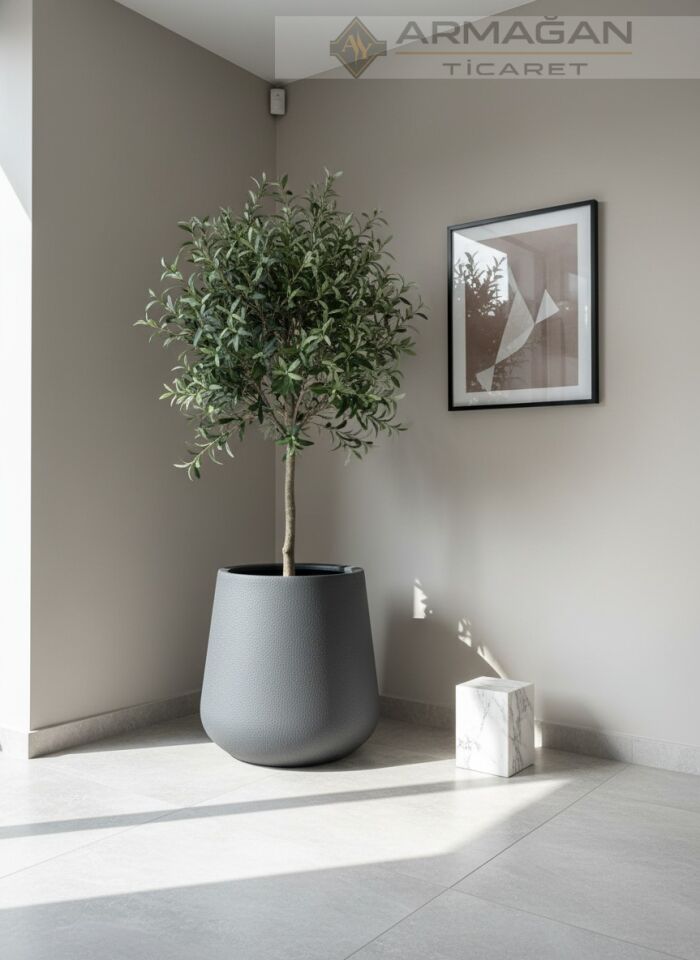 FİBER 45CM LALE SAKSI Antrasit