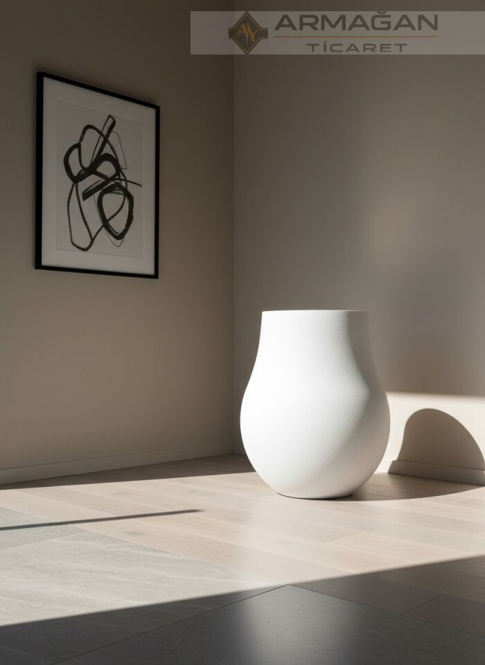 FİBER ARMUT SAKSI Beyaz