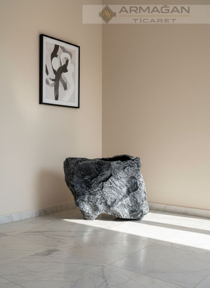 FİBER KAYA SAKSI Siyah