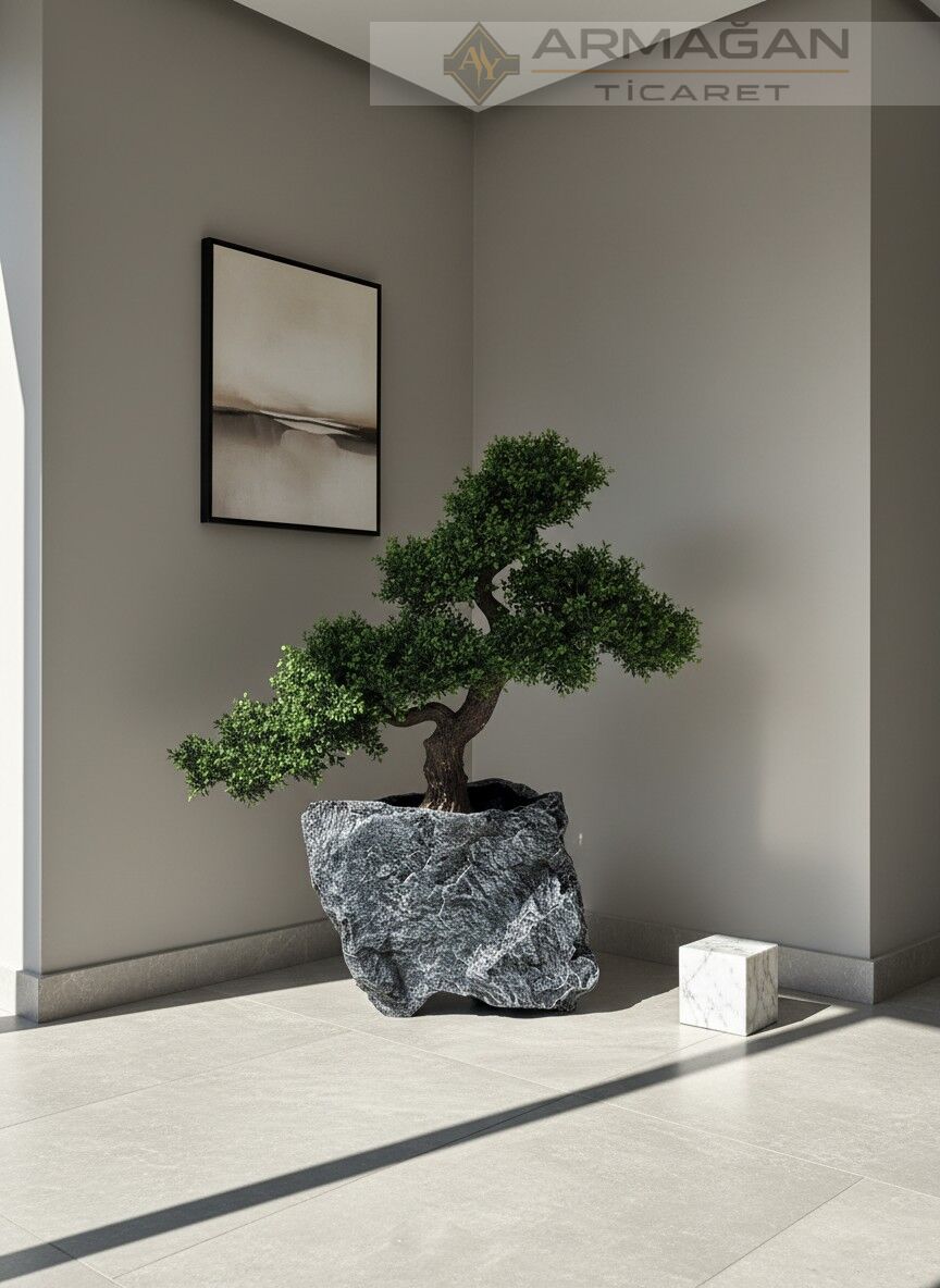 FİBER KAYA SAKSI Siyah