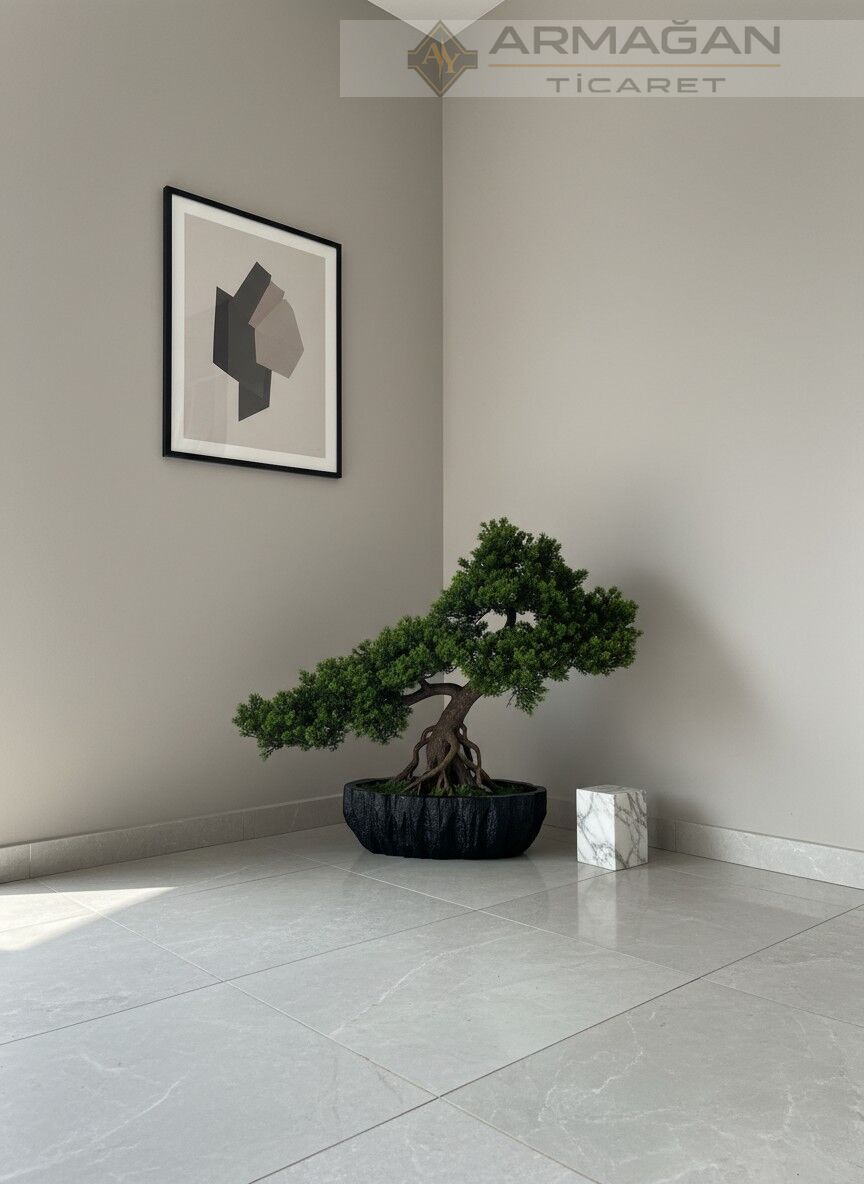 FİBER BONSAİ YATAY SAKSI Siyah - Küçük