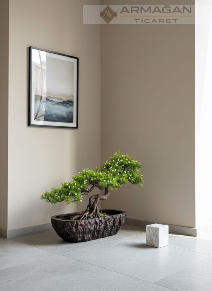 FİBER BONSAİ YATAY SAKSI Bakır - Orta