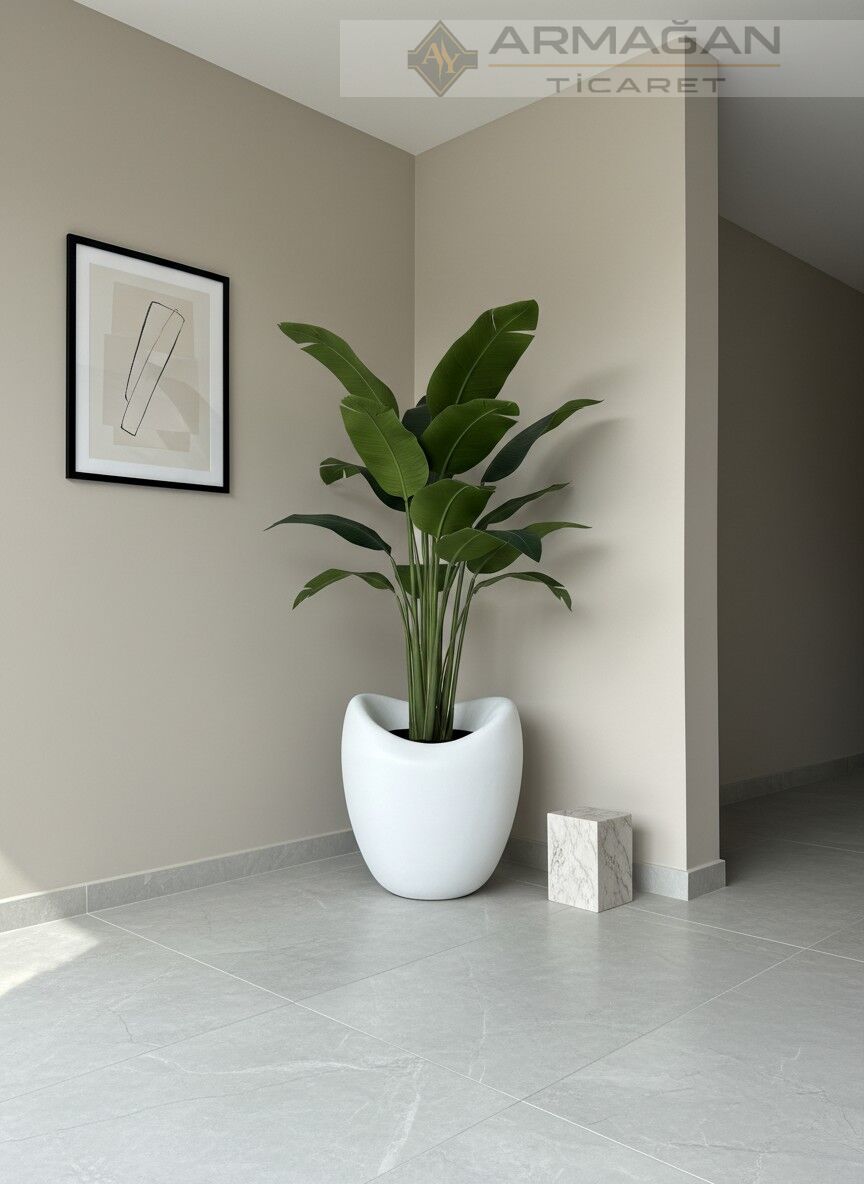 FİBER YUMURTA SAKSI Beyaz