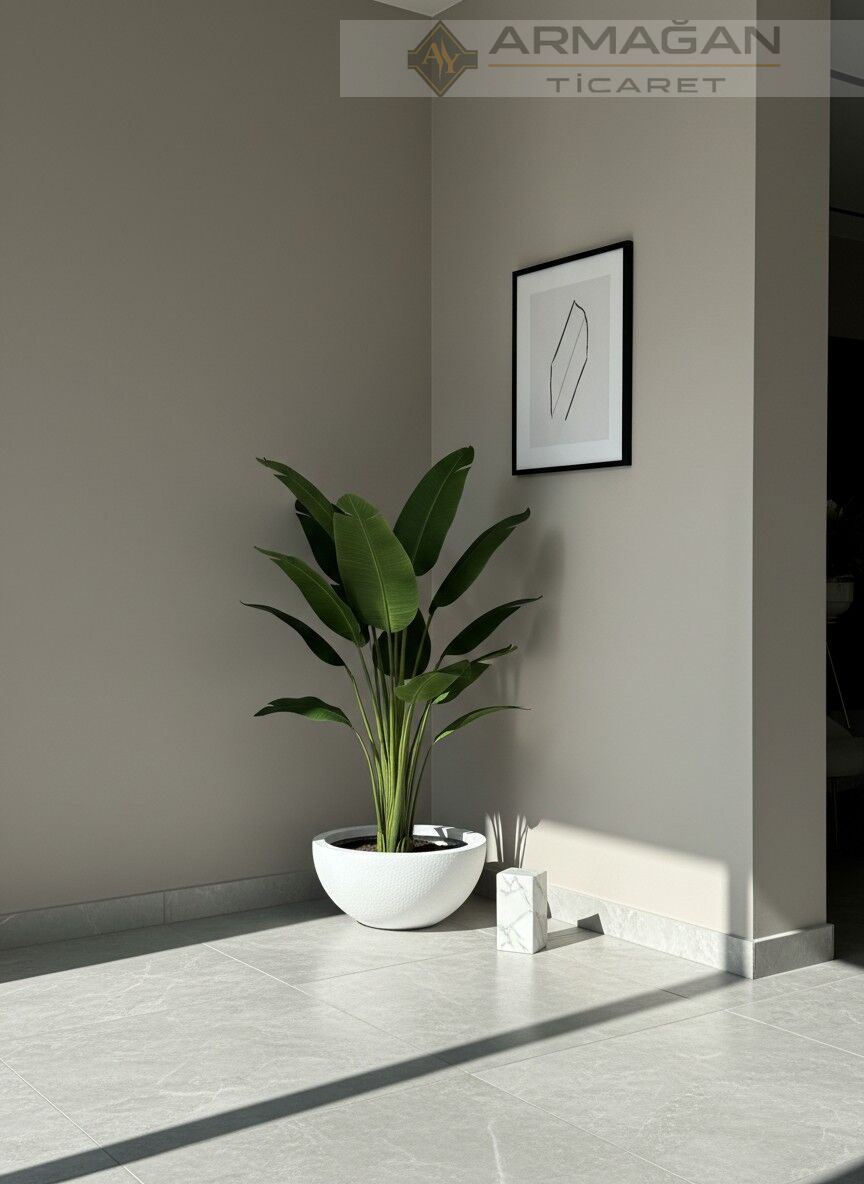 FİBER TAS SAKSI Beyaz - Küçük