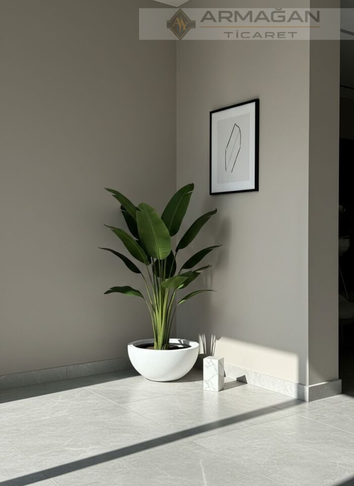 FİBER TAS SAKSI Beyaz - Küçük