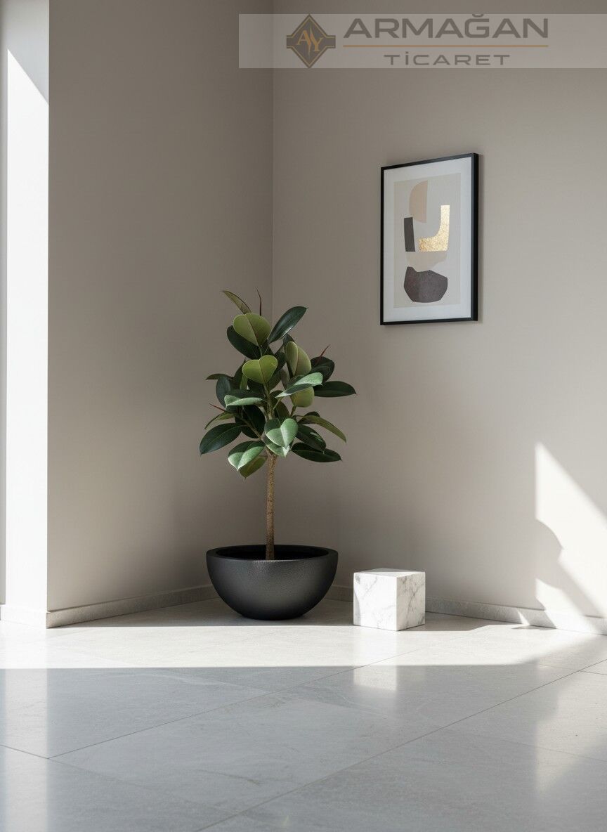 FİBER TAS SAKSI Siyah - Küçük