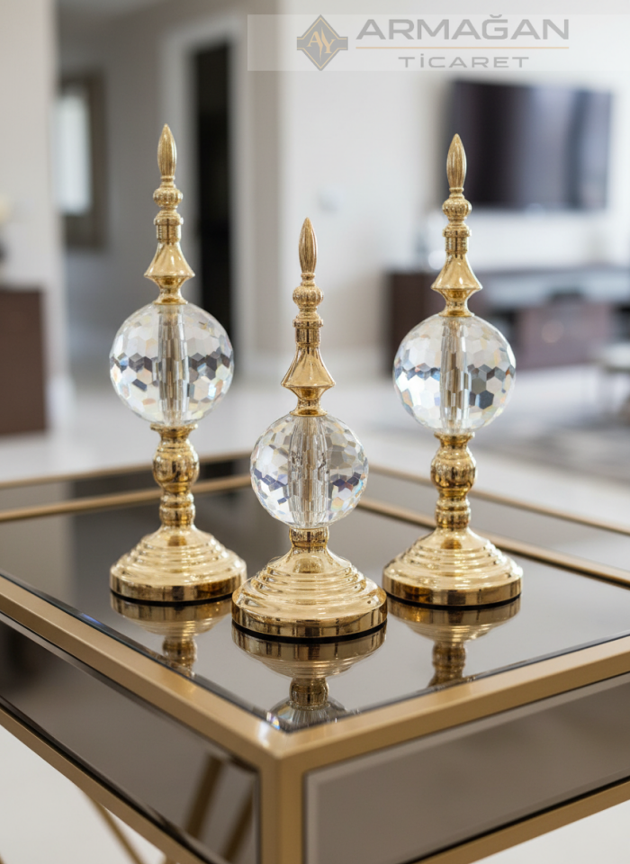 ALEM CAM DEKOR 3'LÜ SET Gold