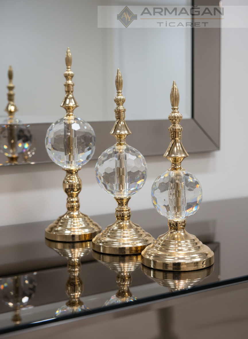 ALEM CAM DEKOR 3'LÜ SET Gold