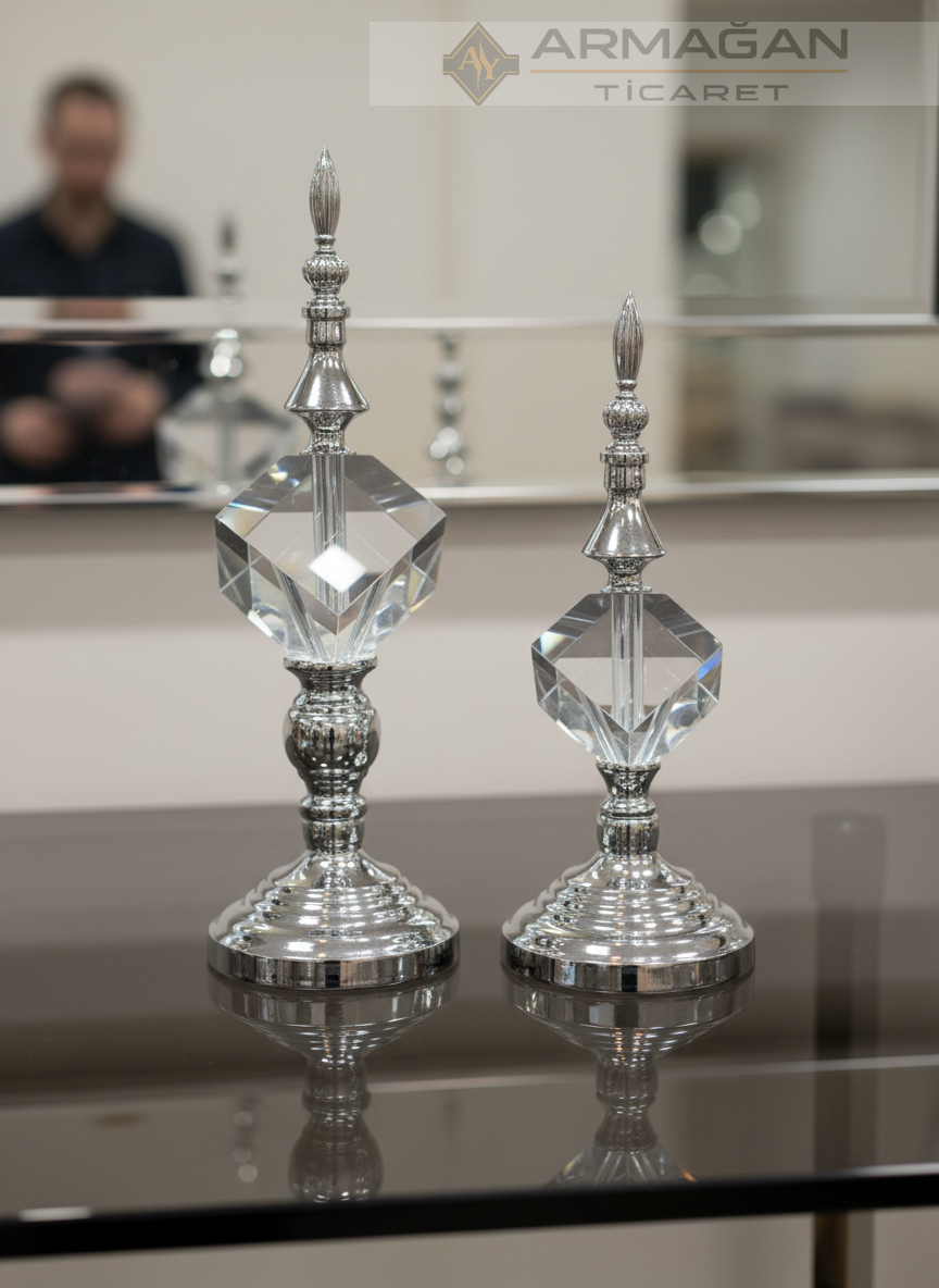 ALEM CAM DEKOR 2'Lİ SET Gümüş