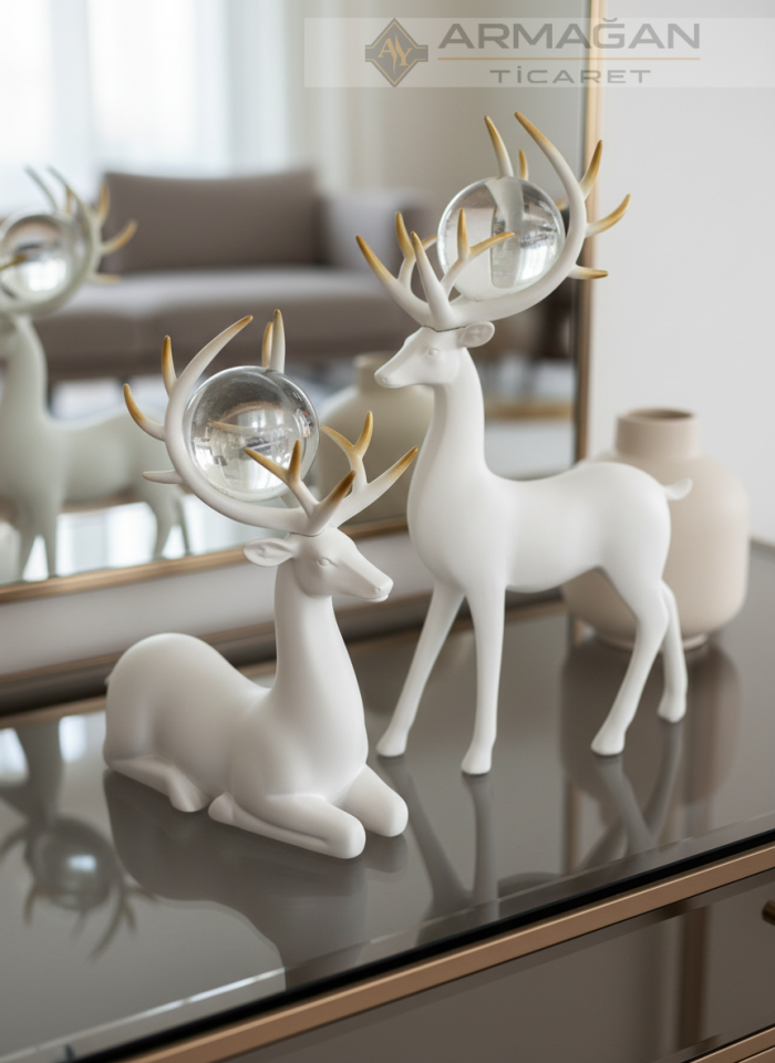 GEYİK 2'Lİ DEKOR SET Beyaz