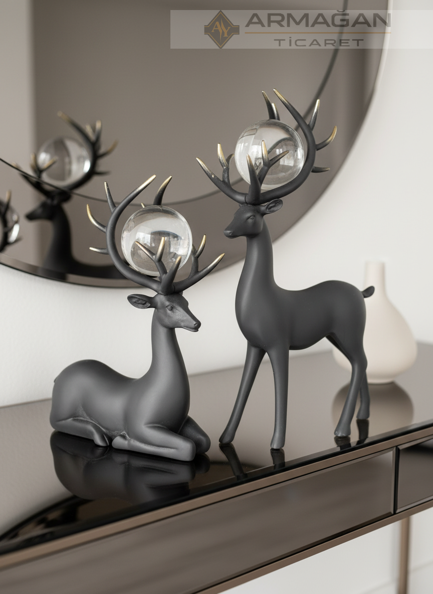 GEYİK 2'Lİ DEKOR SET Siyah
