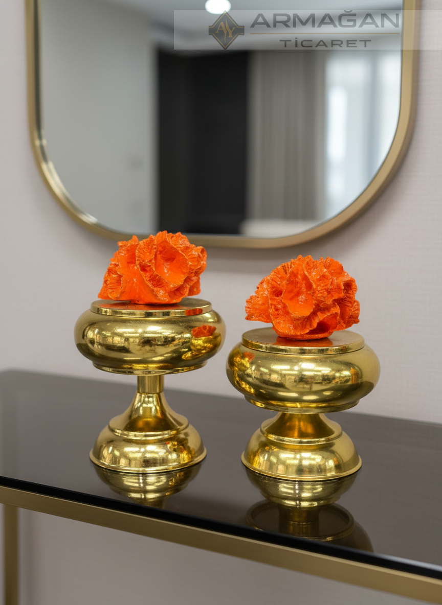 MERCANLI LOKUMLUK 2'Lİ SET Gold-Turuncu