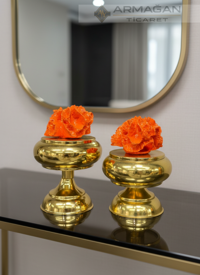 MERCANLI LOKUMLUK 2'Lİ SET Gold-Turuncu
